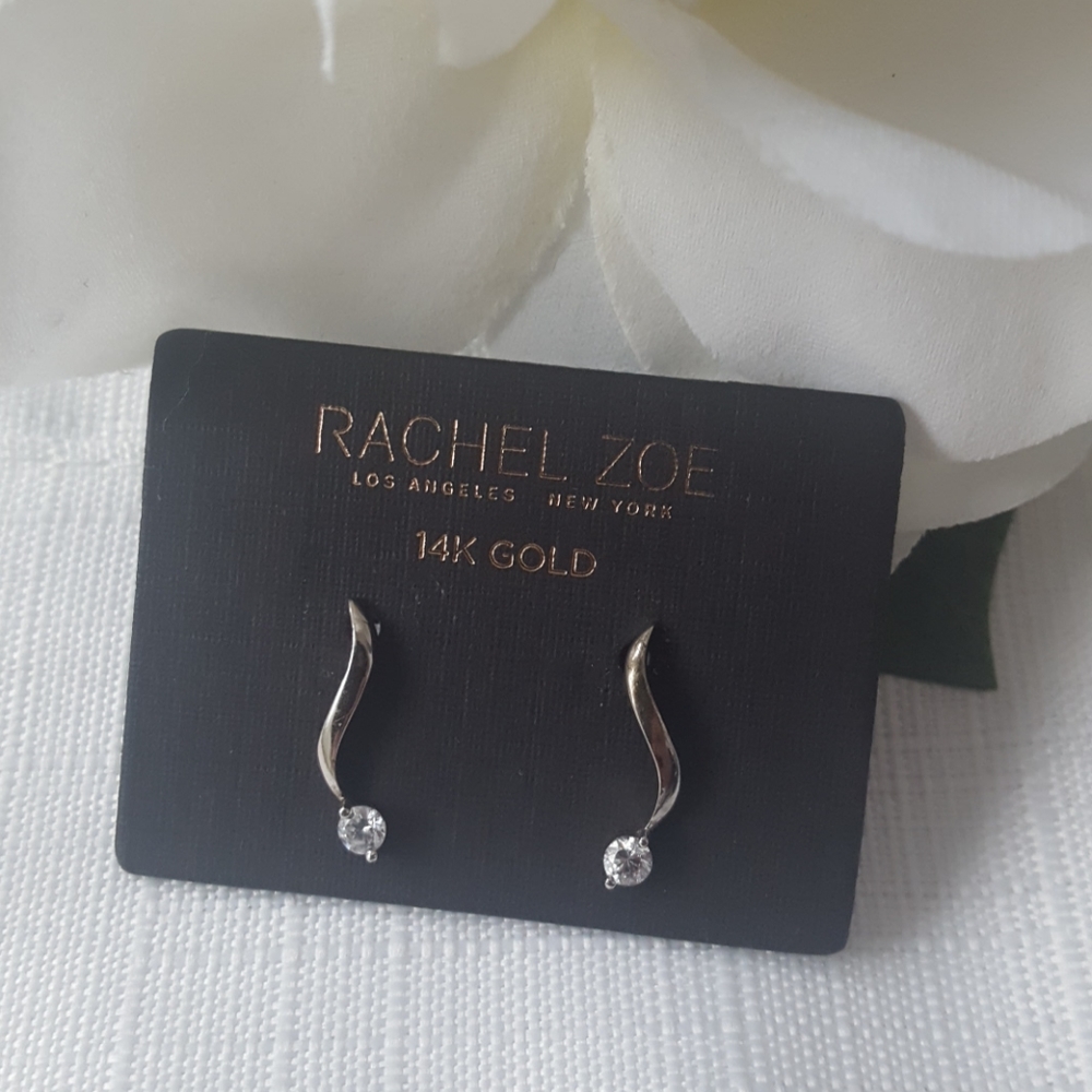 Sterling silver drop cubic zirconia earrings